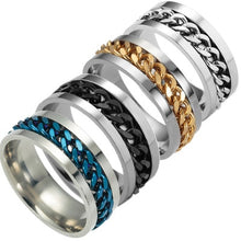 Load image into Gallery viewer, Men&#39;s Ring with Chain Stainless Steel

