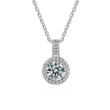 Load image into Gallery viewer, Silver Necklace S925 Round Zircon Silver Jewelry Mosan Diamond Pendant Clavicle Chain
