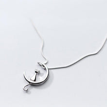 Load image into Gallery viewer, Cat Charm Pendant Silver tone Necklaces for Women
